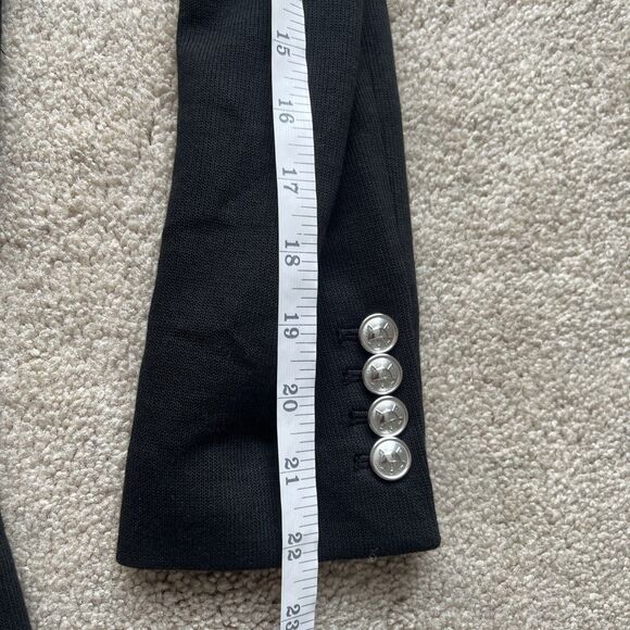 Polo Ralph Lauren Double Knit Blazer Womens 2 Black Monogram Embroidered Preppy - Picture 6 of 8